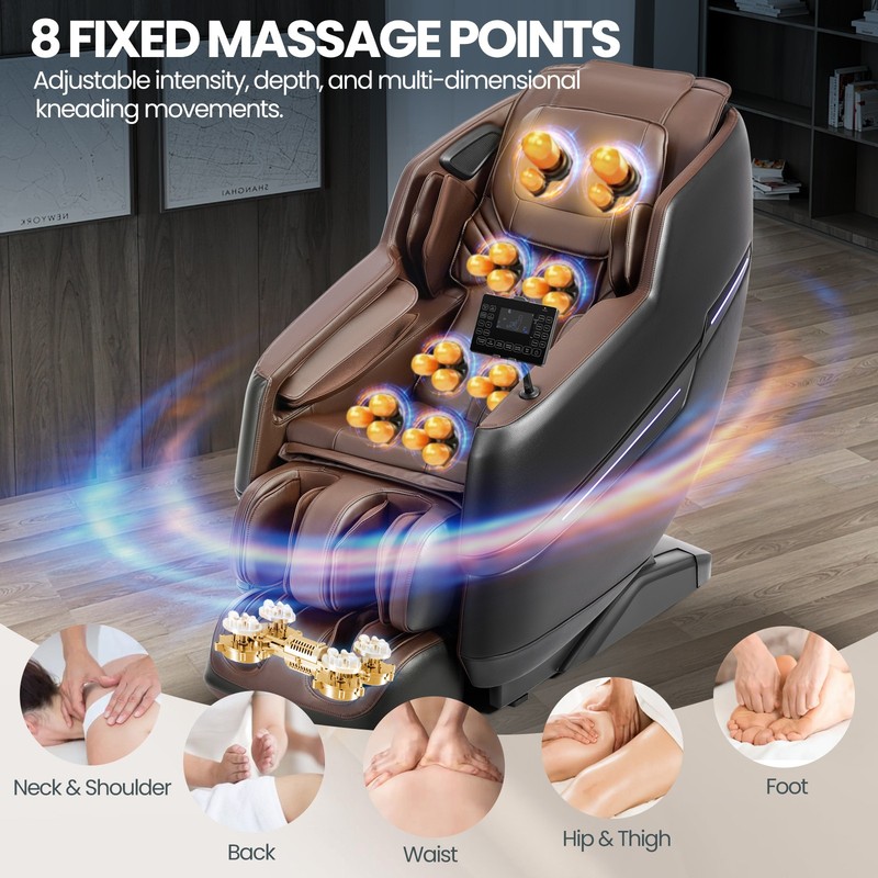 Recline Full Body Zero Gravity 8Point Air Massage Chair Shiatsu,Heat,Foot Roller gallery