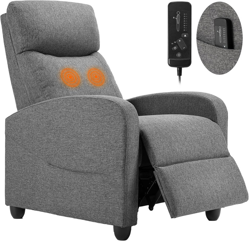Massage Recliner Chair for Adults, Adjustable Home Theater Seating with Lumbar S