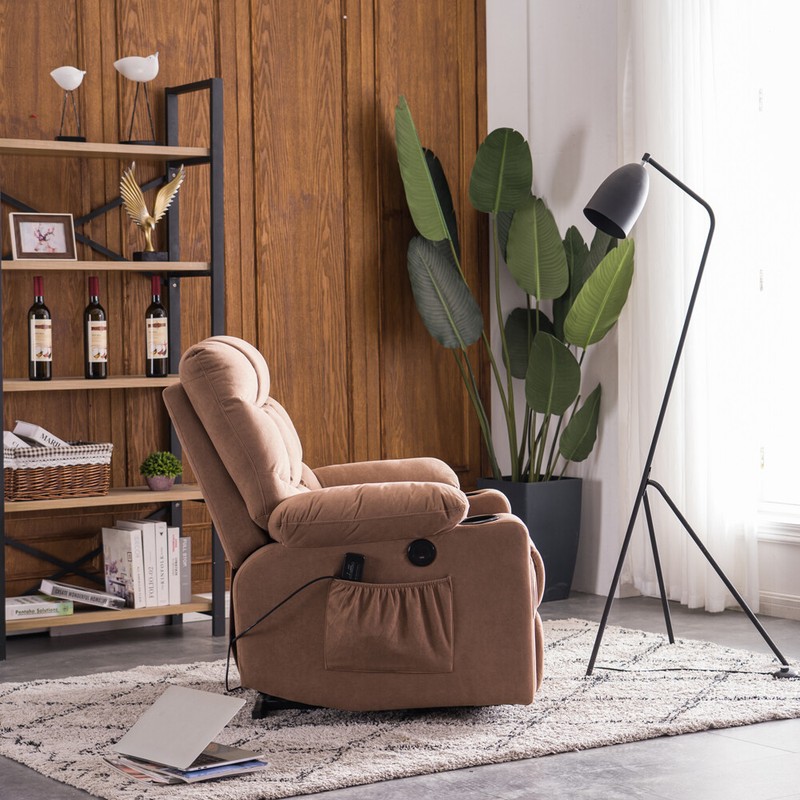 Type B electric lift chair with massage cup seat Brown gallery