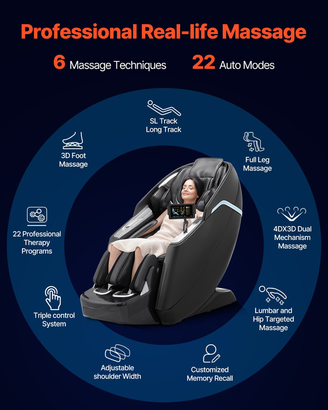Massage Chair Full Body 3D/4D Massage Recliner W/ Sl-Track & Yoga Stretch