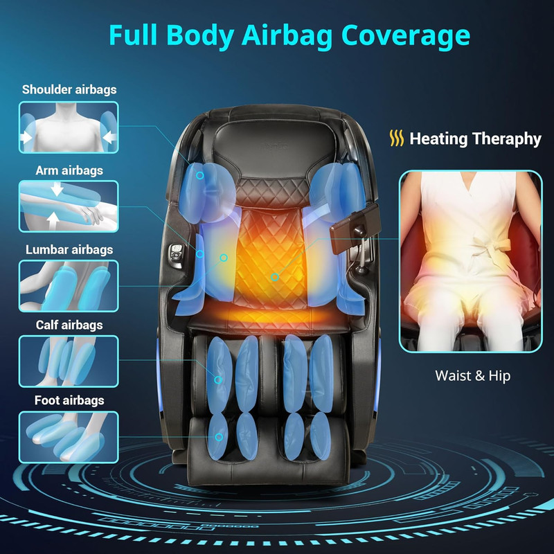 Full Body Shiatsu Massage Chair with Heat, Zero Gravity & Bluetooth Speaker gallery