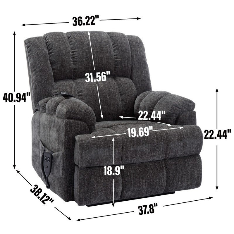 Dual Motor Heat Massage Infinite Position 350 LBS Electric Power Lift Recliners gallery