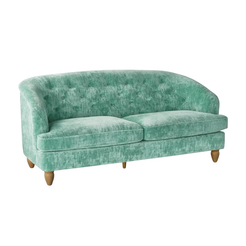 PW3436211066126 Laurel Tufted Sofa, Teal Velvet, 79.53 in, Jad