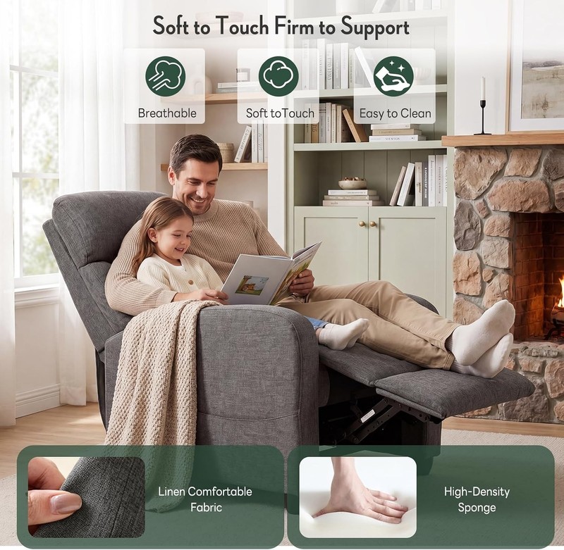Contemporary Greige Recliner Sofa with Full-Body Massage & Adjustable Footrest gallery
