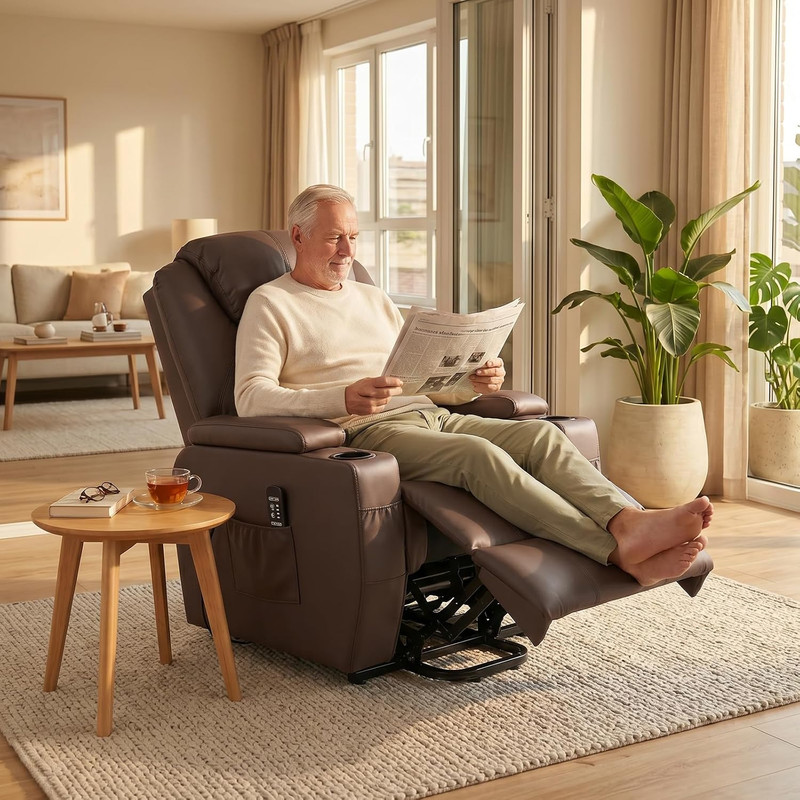 Power Lift Recliner Chair with Massage, Heat, Storage & Cup Holders gallery