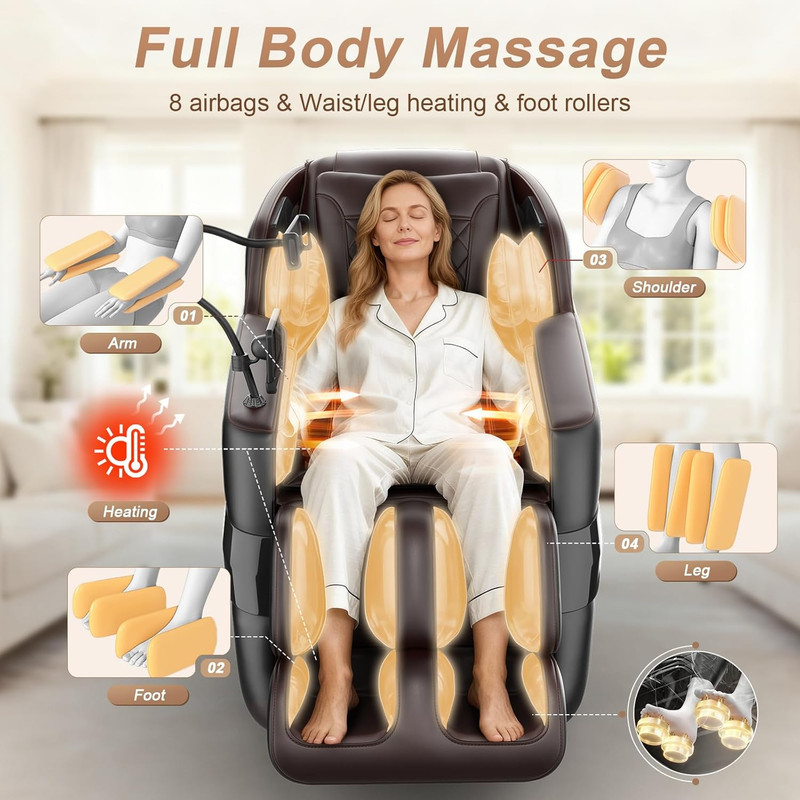 2026 3D Shiatsu Massage Chair with AI Control, Zero Gravity & Bluetooth Speaker gallery