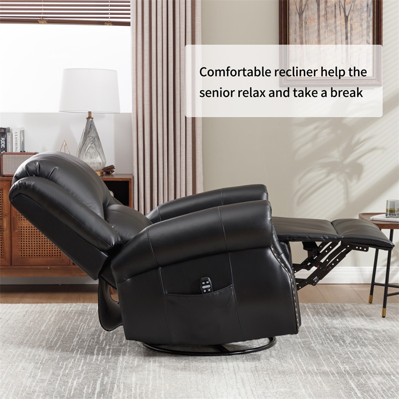 Massage Swivel Rocker Recliner Chair w/ Vibration Massage Heat Ergonomic Lounge gallery