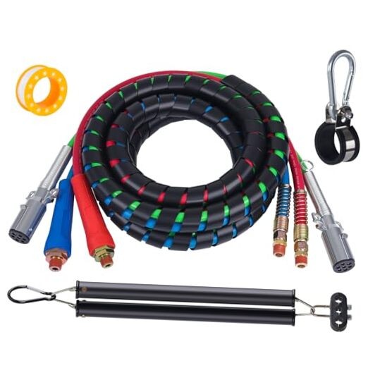 15 FT Semi Truck Air Lines Kit with 16" Double Tender 15 FT Double Spring