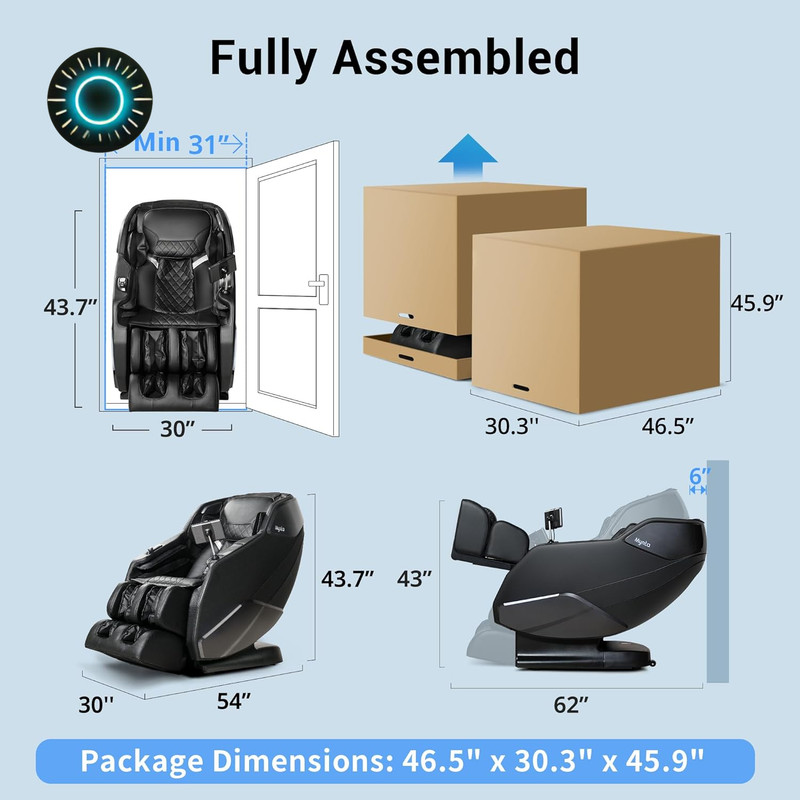 Full Body Shiatsu Massage Chair with Heat Zero Gravity & Bluetooth Speaker NEW gallery