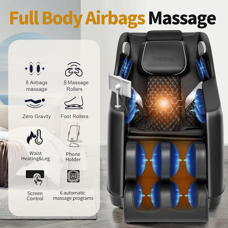 Ultimate Full Body Massage Chair with Zero Gravity & Bluetooth Music gallery
