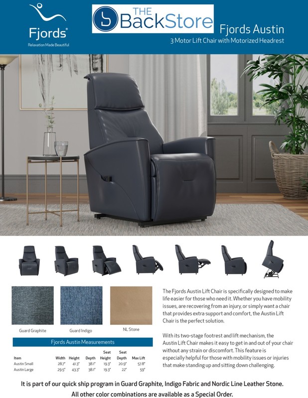 Small Fjords Austin 3 Motor Infinite Position Power Lift Chair Recliner in Stone gallery
