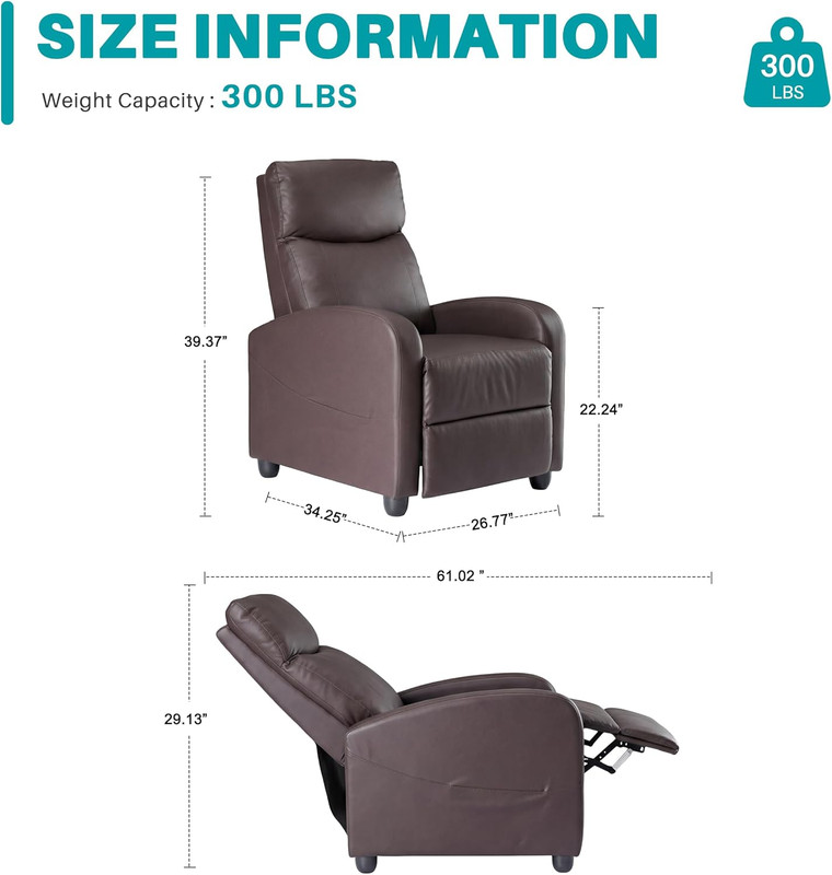 Massage Recliner Chair for Adults, Adjustable Home Theater Seating with Lumbar S gallery