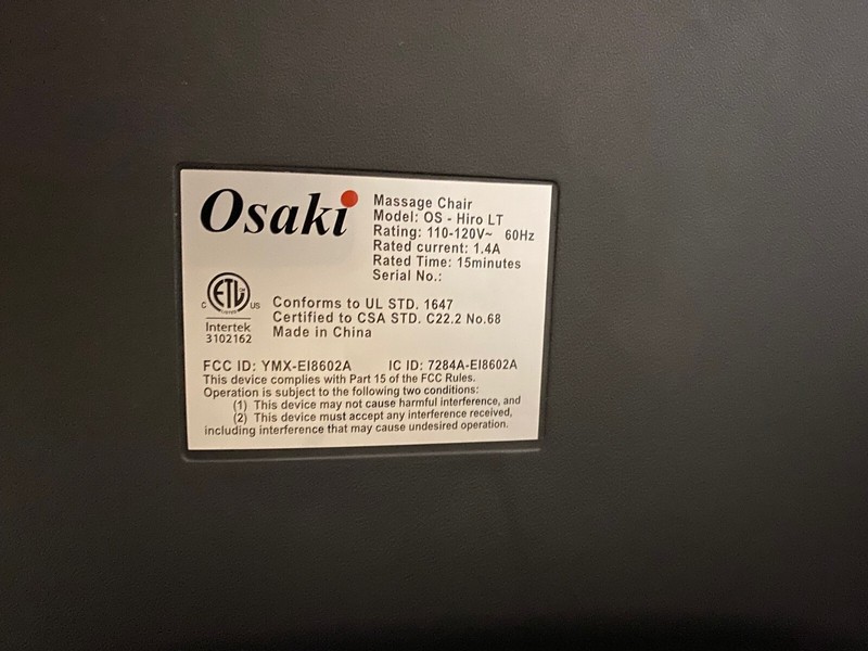 Osaki Hiro L-Track Heated Zero-G Bluetooth USB Charger 3D Massage Chair Gray gallery