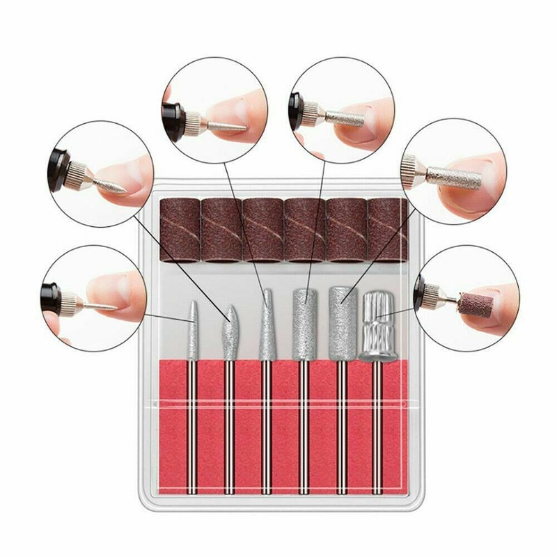 Electric Nail Drill Bits, Portable for Home Travel (Pink) gallery