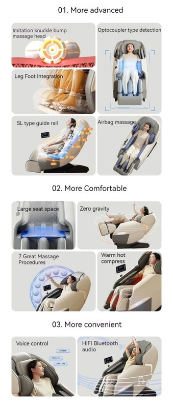 4D SL Track Electric Zero-gravity Massage Chair Full Body Bluetooth For Home gallery