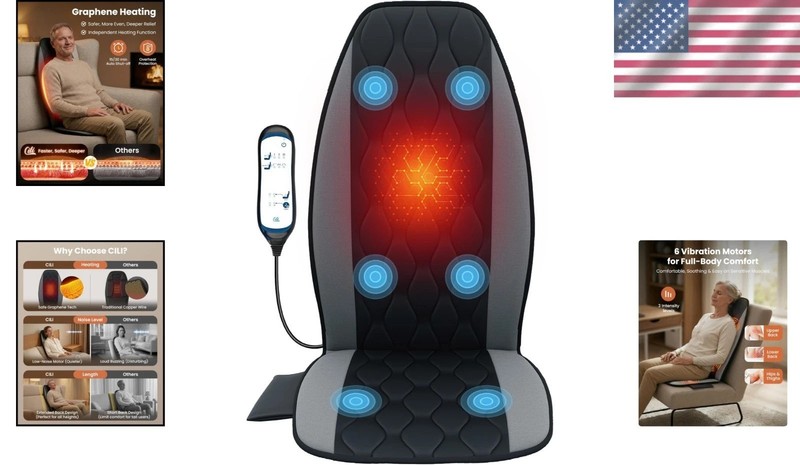Quiet Vibration Massage Chair Pad for Office and Home - Graphene Heated Comfort gallery