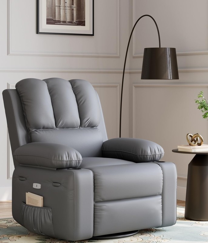 Oversized Electric Recliner, Swivel w Massage Heat,Remote Control & Lounge Chair gallery