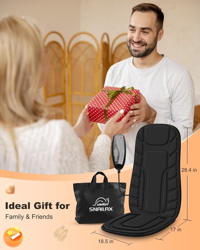 Portable Massage Seat Cushion with Heat - 10 Vibration Motors for Pain Relief gallery