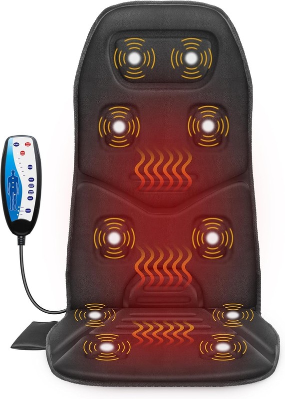 Heated Massage Chair Pad with 10 Vibrating Motors - Perfect for Home or Office gallery