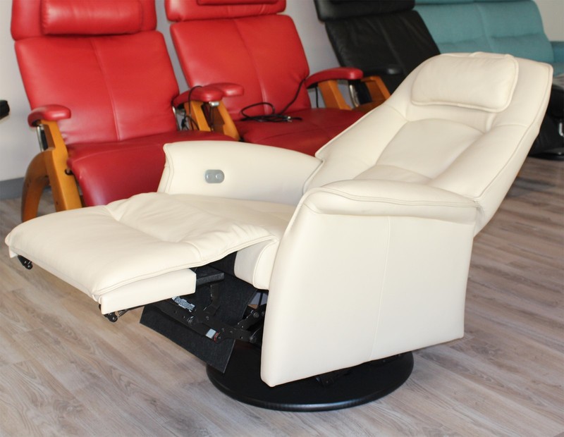 Fjords Stockholm Swing Relaxer Power Electric Recliner Chair – AL Latte Leather