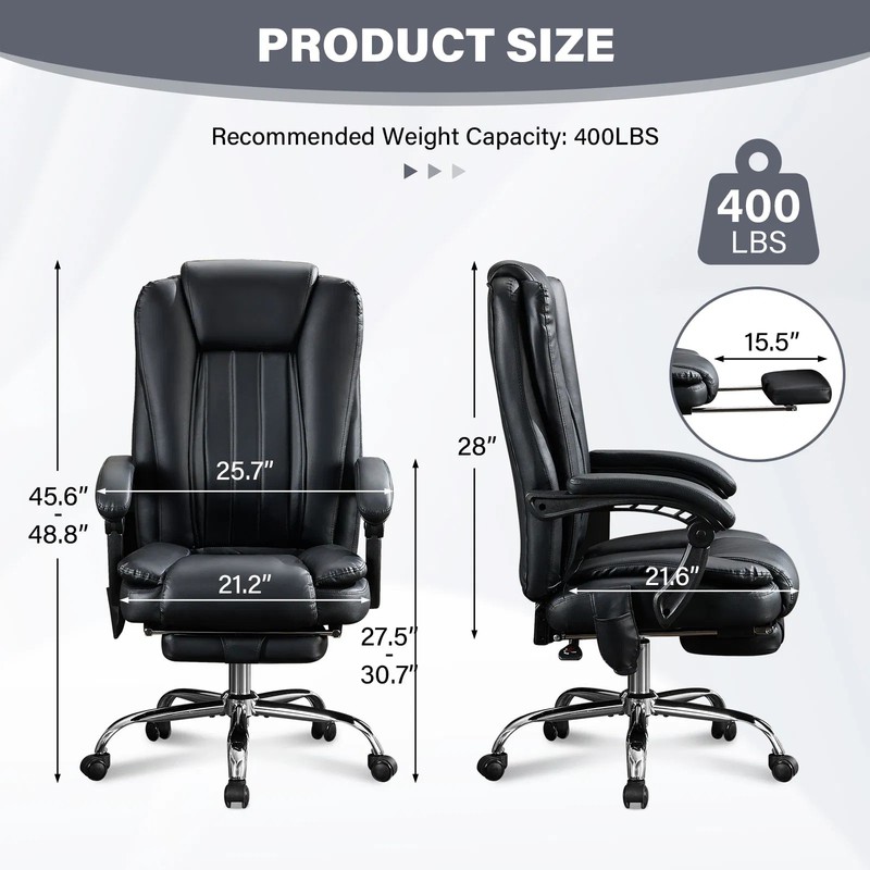 Massage Office Chair with Heat and 6 Vibration Points with Foot Rest &Padded US gallery