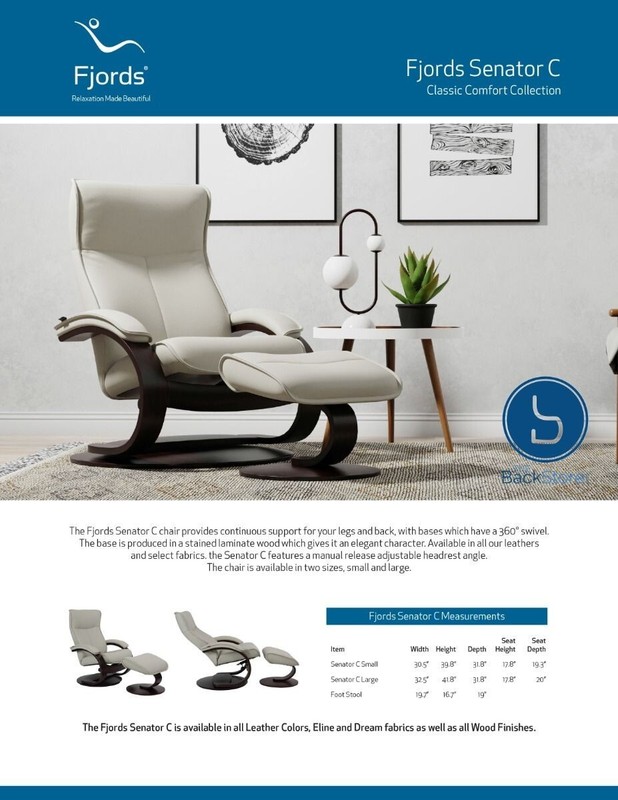 Fjords Senator Large Recliner Chair + Ottoman R Frame, Black Leather gallery