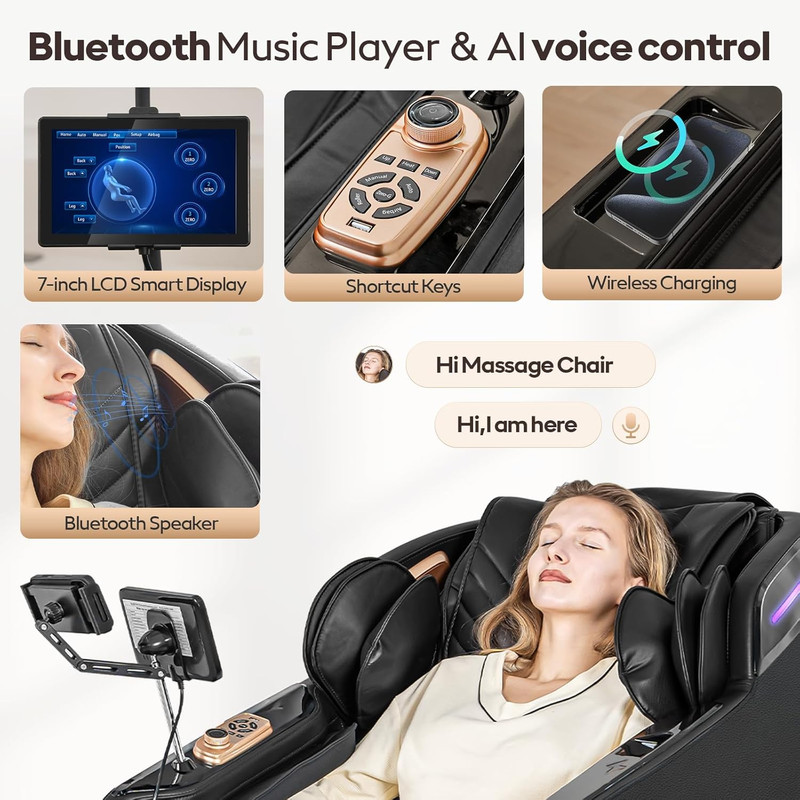 4D Massage Chairs Full Body,Zero Gravity Sl-Track Shiatsu Massage Chair Recliner gallery
