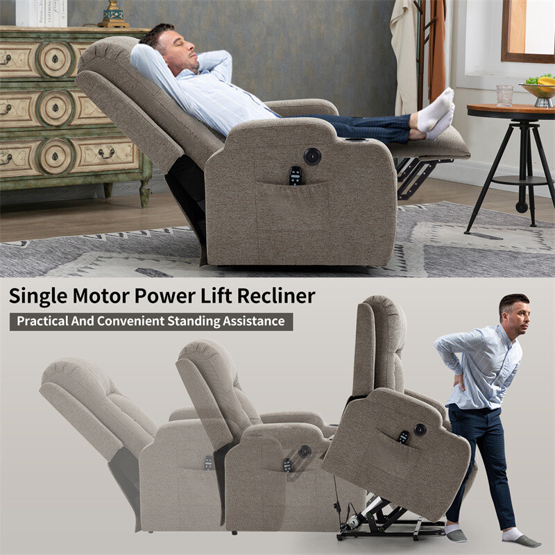 Position Single Motor Up to 350 LBS Power Lift Recliner Chair for Elderly gallery