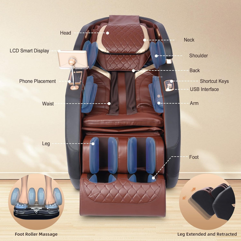 Buy Confidence with Full Body Massage Chair AI Voice control SL Track Recliner gallery