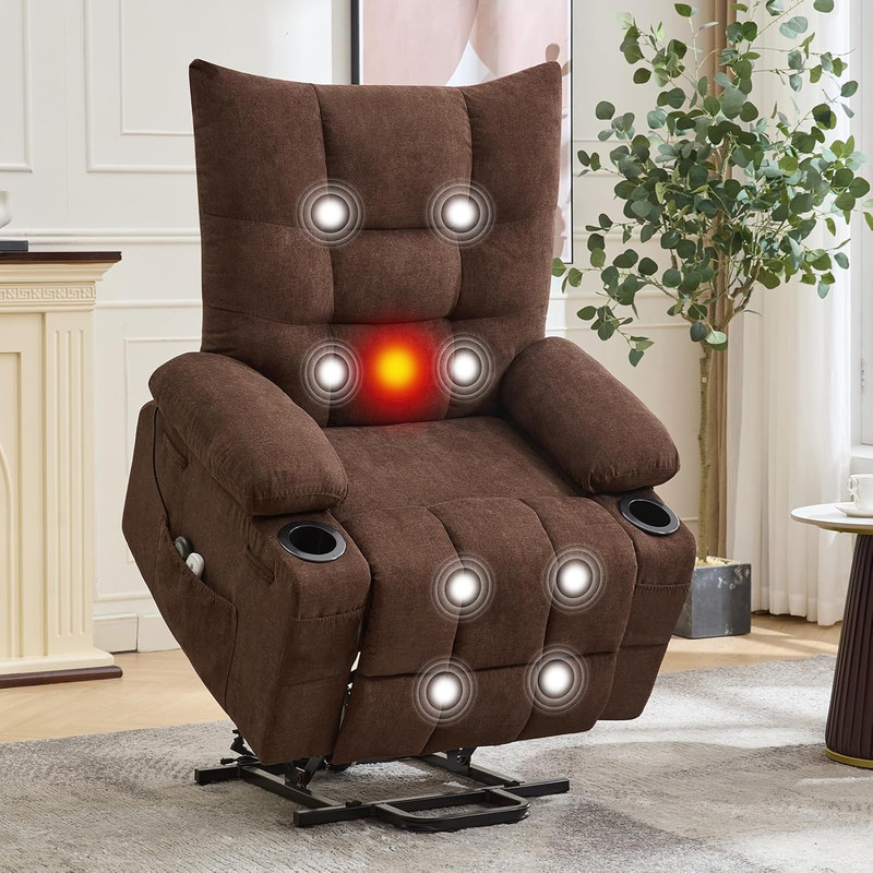 Power Lift Recliner Chair for Elderly – Electric Massage & Heat Recliner with 45