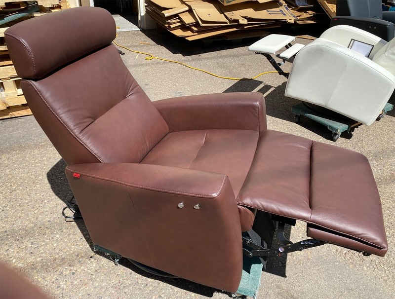 Fjords Madrid Swing Swivel Relaxer Power Electric Recliner Chair Cacao Leather gallery