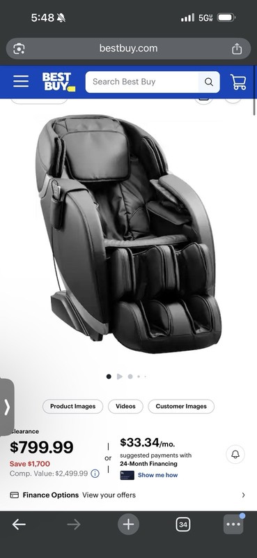Insignia 2D Zero Gravity Full Body Massage Chair Black