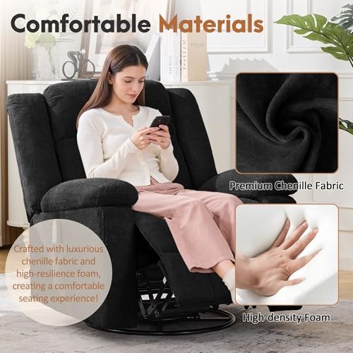 Korser Rocker Recliner Chair for Adults, 360° Swivel Rocker Recliner with gallery
