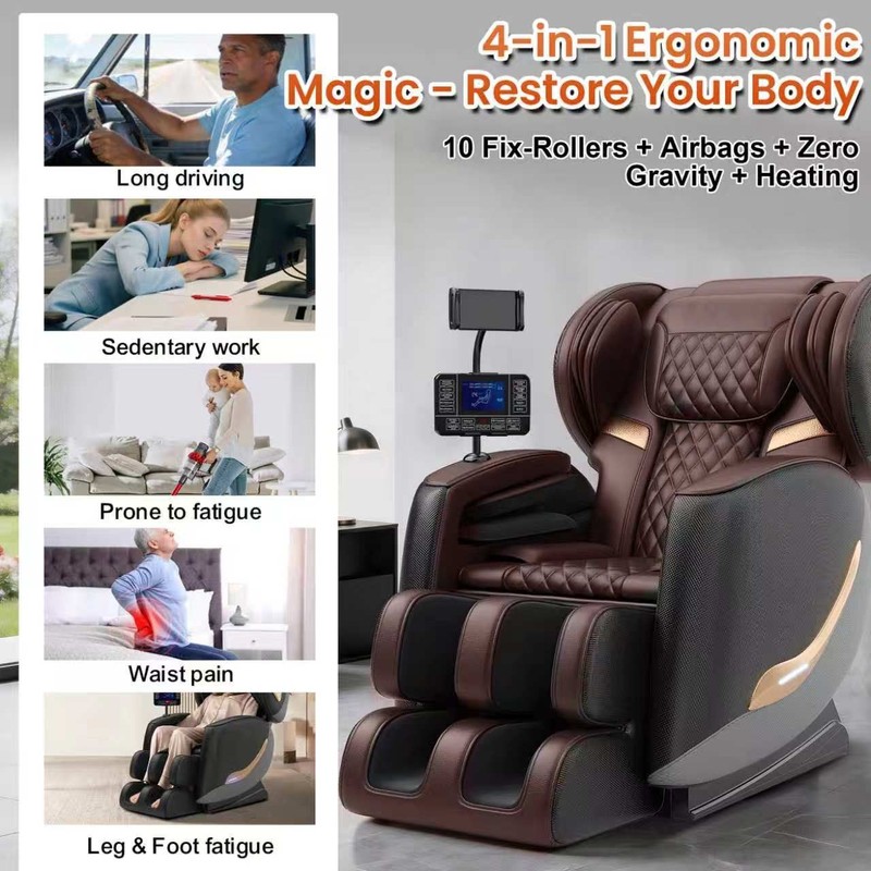 Full-Body Massage Chair with Zero Gravity, Heating & Foot Massage gallery