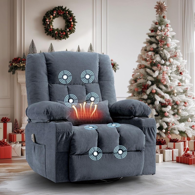 8-Points Massage Recliner Chair W/ Heated Rocking Function Adults,Oversized gallery