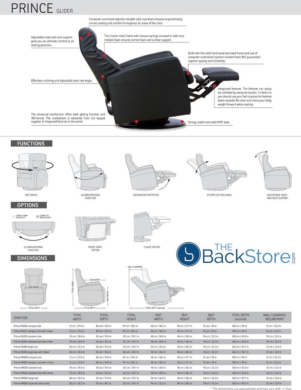 IMG Prince RG301 Large Manual Relaxer Recliner Chair Prime Whisper Leather P330 gallery