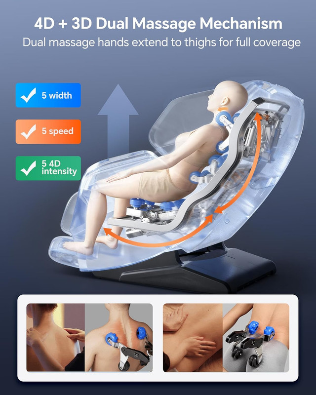 4D+3D Dual Mechanism Massage Chair Full Body Zero Gravity Massage Chair Recliner gallery