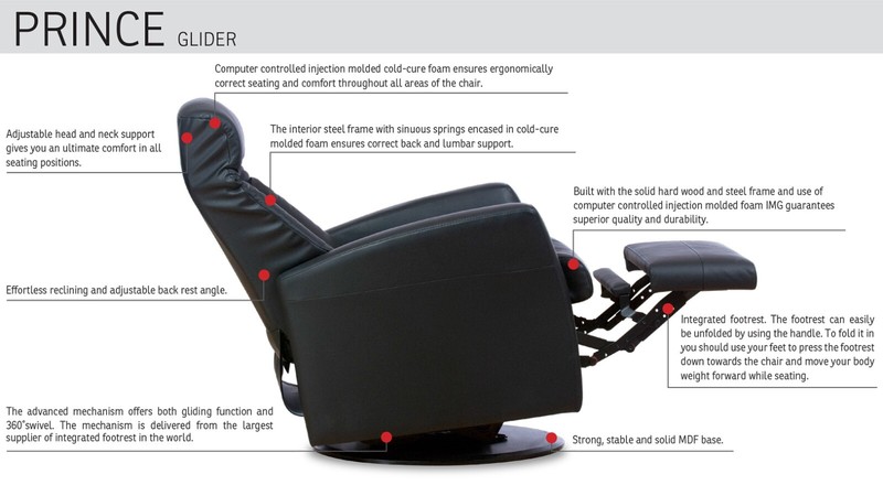 IMG Prince RM301 Large Power Relaxer Recliner Chair Prime P318 Chocolate Leather gallery