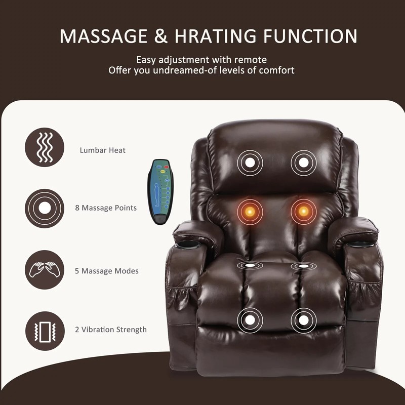 Massage Swivel Rocker Recliner Chair with Vibration Massage and Heating Pad gallery