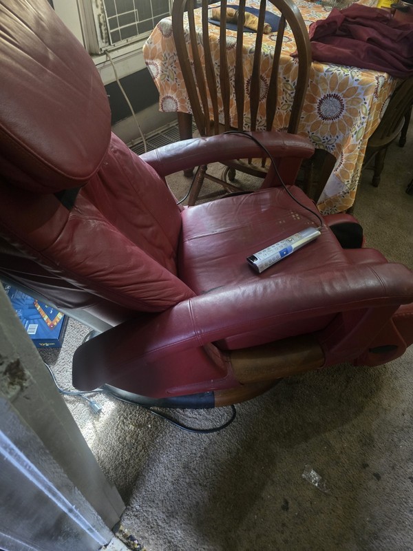 Human Touch HT-135 Red Leather Massage Recliner w/ Remote, Kneading & Vibration gallery