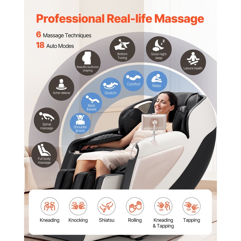Uimoso Full Body Reclining Massage Chair with SL-Track & 36 Airbags gallery