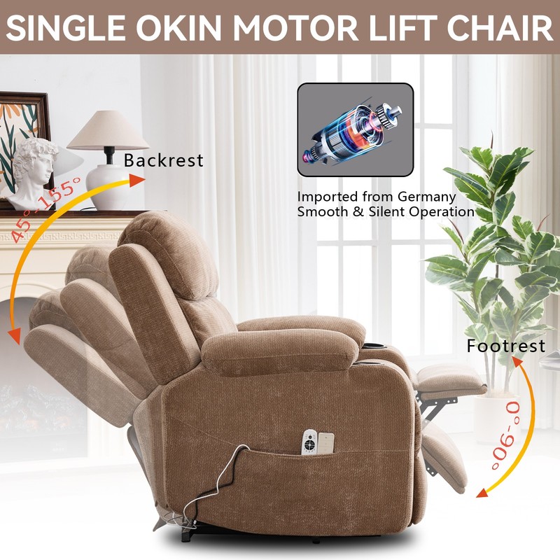 350 lbs Power Lift Recliner Chair w/ 8-Point Vibration Massage & Heat Heavy Duty gallery