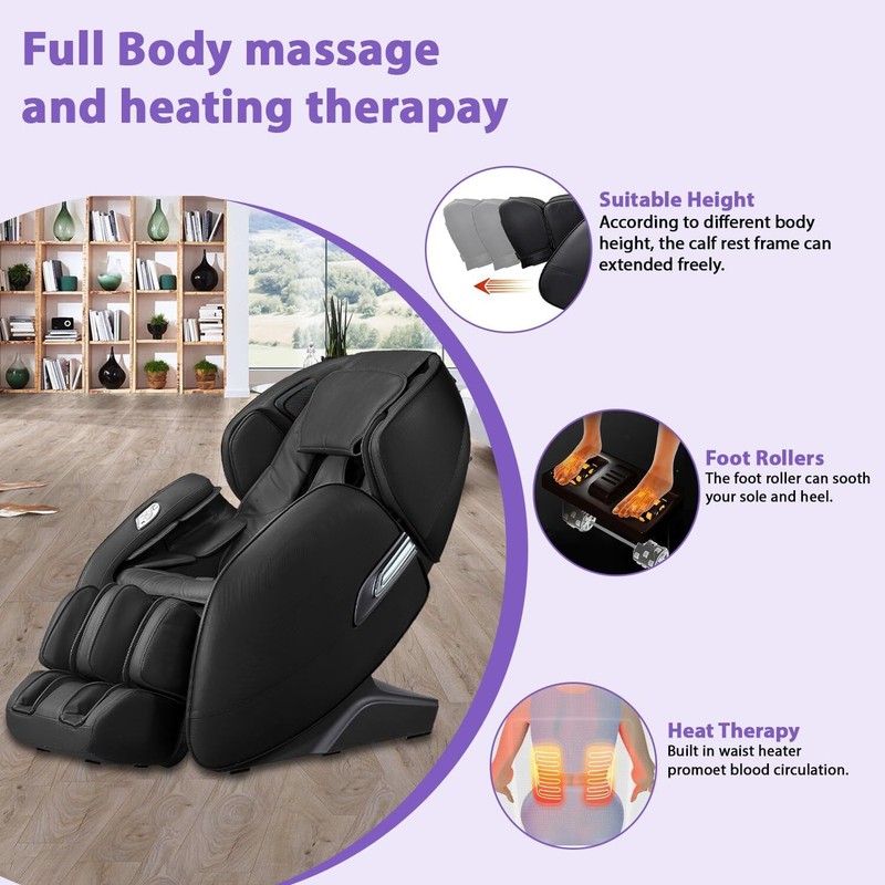 Massage Chair, SL Track Full Body Zero Gravity Shiatsu Massage Chair w/Bluetooth gallery