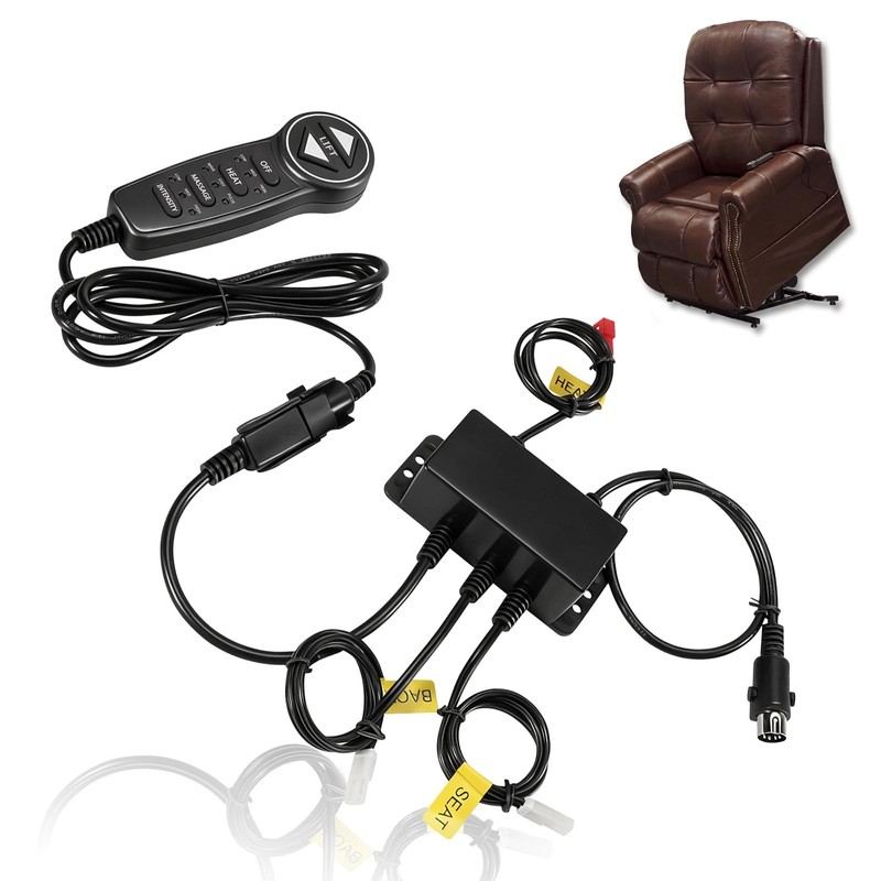 6-Button Lift Chair Remote Controller with USB Heat & Massage – Fits Most Brands
