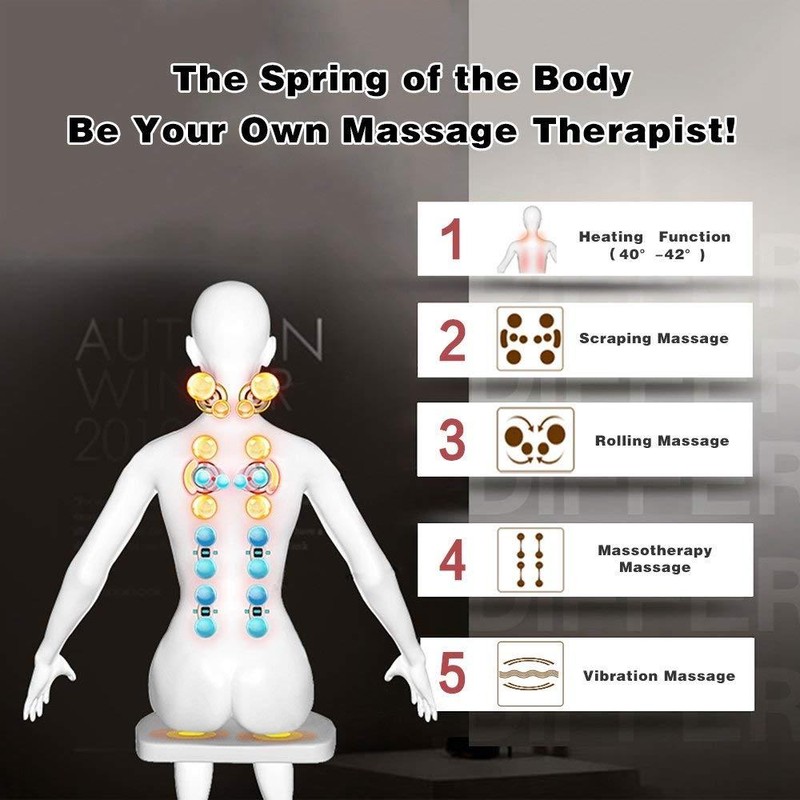 Back Neck Shoulder Waist Hips Massage Seat Chair Cushion w/ 3D Heat & Vibration gallery