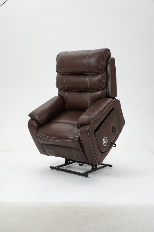 Power Lift Recliner Chair Elderly 180 Lounge Sofa Massage Heating Brown Leather gallery