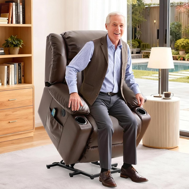 Power Lift Recliner Chair Elderly & Seniors Breathable Leather Electric Recliner gallery