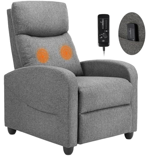 Massage Recliner Chair for Adults, Adjustable 25.2"D x 29.2"W x 38.7"H Grey gallery