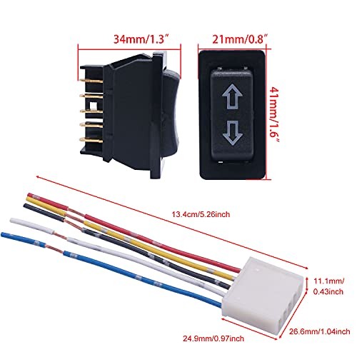 2Pcs 5 Pin Car Window Switch 12V 20A Control Power Lift RV Slide Out gallery