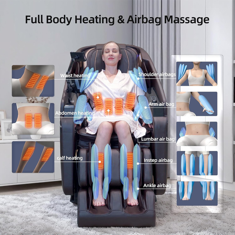 4D Shiatsu Massage Chair with Heat & AI Voice Control for Home & Office gallery